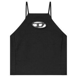 DIESEL Logo Detail Halter Neck Top Women BLACK T-Shirts & Tops
